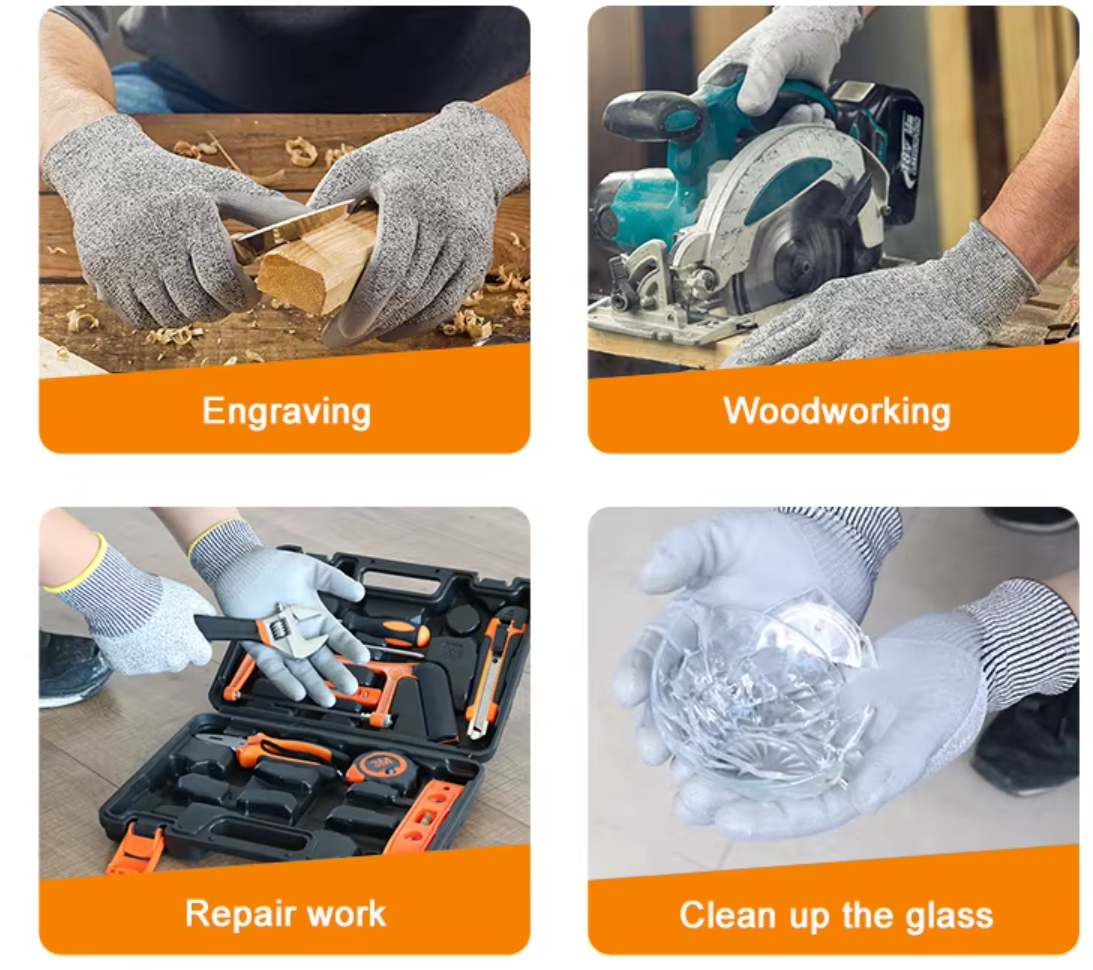 Cut resistant work gloves