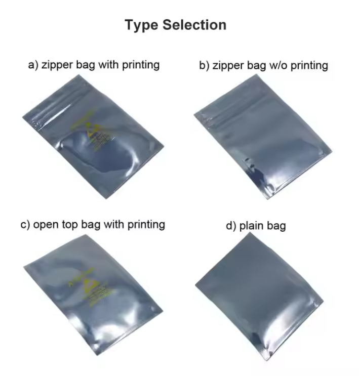 Custom ESD Shielding Bags Hard Disk Drive Packaging Bag Antistatic ESD Shielding Open Top ESD Shielding Bag