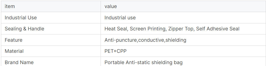 Custom ESD Shielding Bags Hard Disk Drive Packaging Bag Antistatic ESD Shielding Open Top ESD Shielding Bag