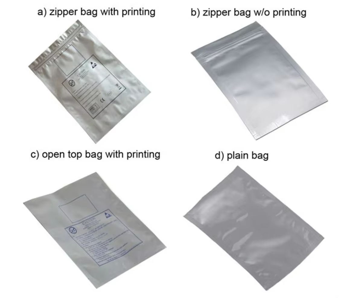 PET AL NY PE Material Plastic Aluminum Foil Zipper Handle Static Shielding AntiStatic Moisture-Proof ESD Moisture Barrier Bag