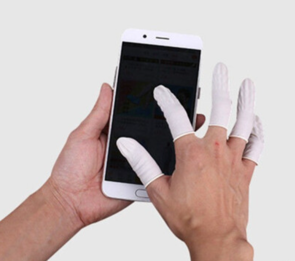 Antistatic White Nitrile Finger Cots Cleanroom Dotted Orange Fingerstall Fingercots & Finger Latex Finger Cots