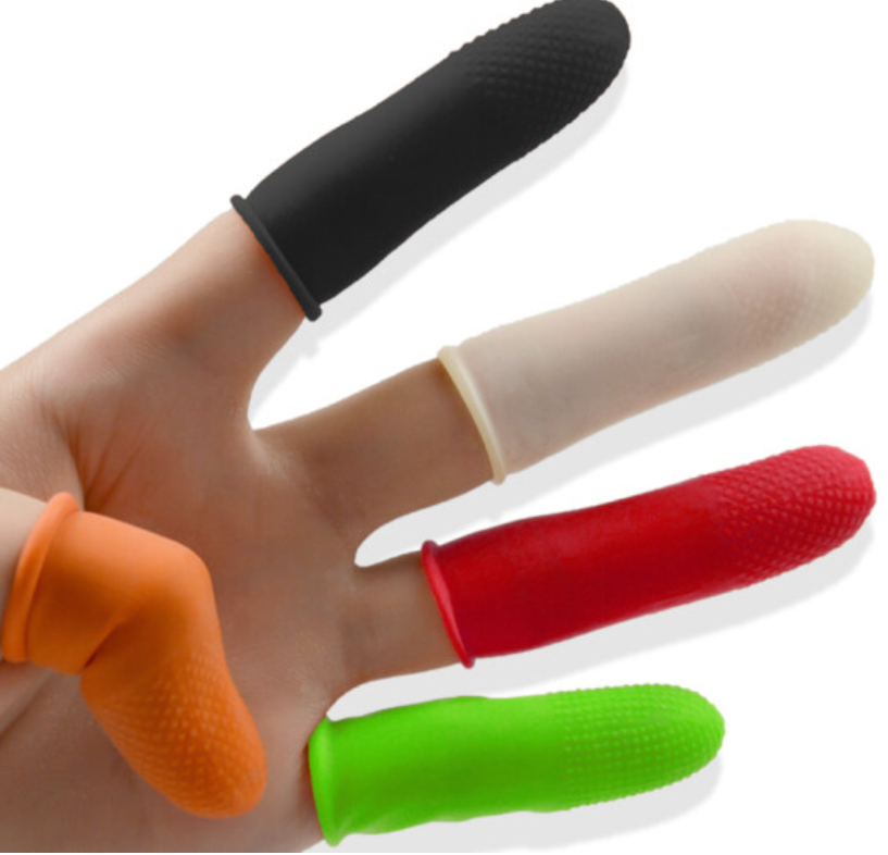 Black Powder Free Industrial Grade ESD Cleanroom Finger Cover Antistatic Latex Finger Cots for Electronic Industry